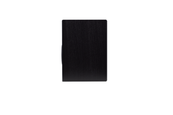 A black rectangular external hard drive with a textured surface, perfect for pairing with your Totem Bison Monitor and Bookshelf Speakers setup.