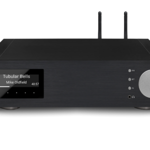 AVM - AS 2.3 - A black Streaming Integrated Amplifier with a remote control.