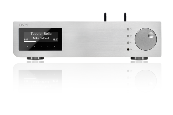 A silver audio player with integrated streaming capability for the AVM - AS 2.3 - Streaming Integrated Amplifier.