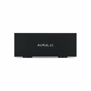 Black Auralic S1 Purer-Power External Power Supply Unit audio equipment with logo displayed on the front, positioned on a flat surface.