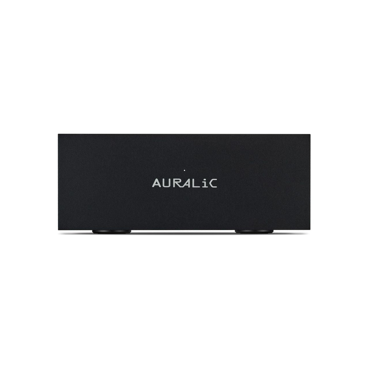 Black Auralic S1 Purer-Power External Power Supply Unit audio equipment with logo displayed on the front, positioned on a flat surface.