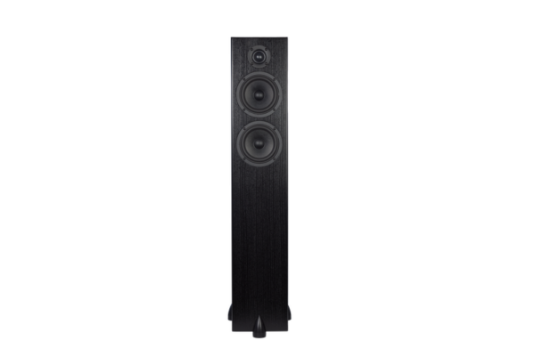 The Totem Bison Twin Tower Floorstanding Speakers (Pair) are sleek black speakers featuring dual mid-range drivers and a front-facing tweeter, epitomizing the premium quality for which Totem's floorstanding speakers are renowned.