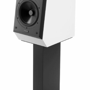 A sleek Epos - ES14N Stand for speaker placement.