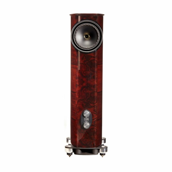 Fyne Audio - F1-8S - Floor Standing Speaker with red wood finish is the given product name.