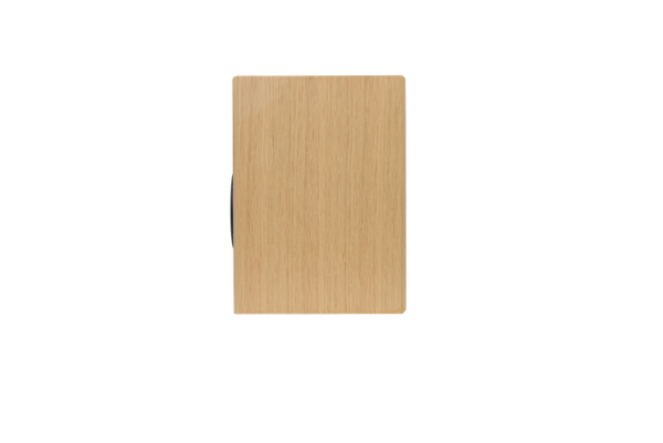 A rectangular wooden cutting board with a smooth surface and light wood grain, perfect for preparing meals or serving snacks, will complement the aesthetic of any kitchen adorned with Totem Bison Monitor Bookshelf Speakers.